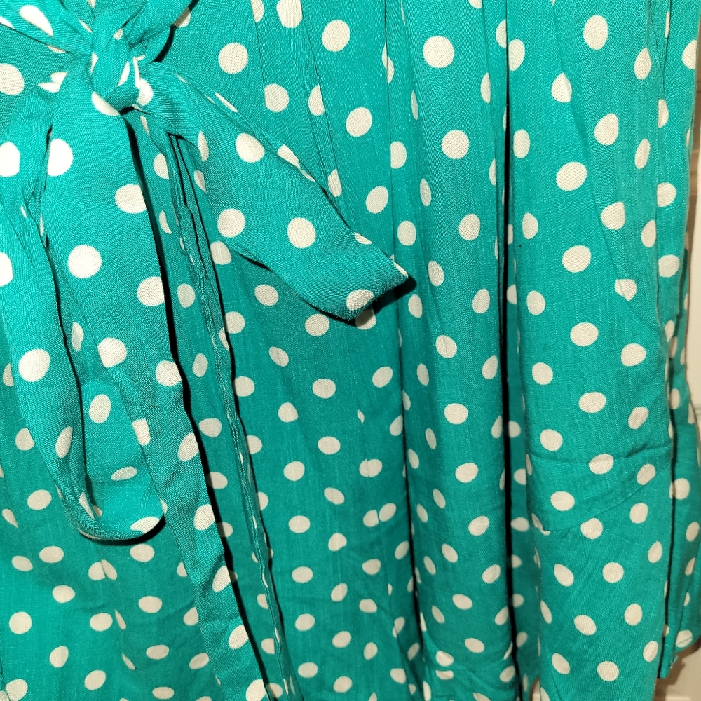 City Chic Teal Polka Dot Romper - Picture 3 of 5
